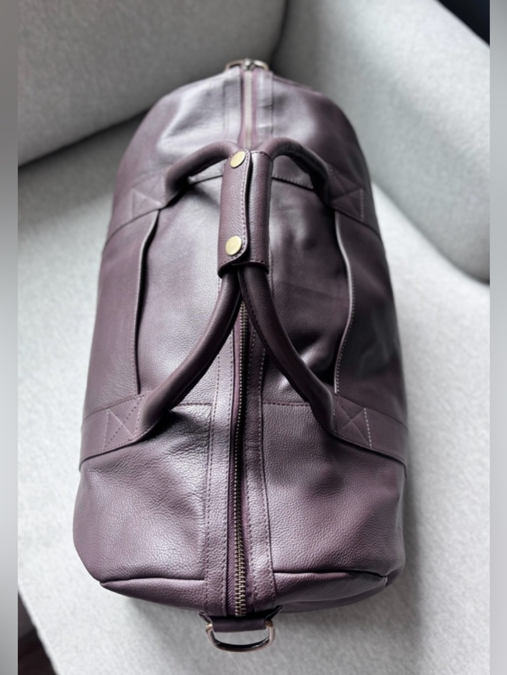 Quince Nappa Leather Duffle Bag Dark Brown New With Tags - Picture 10 of 14